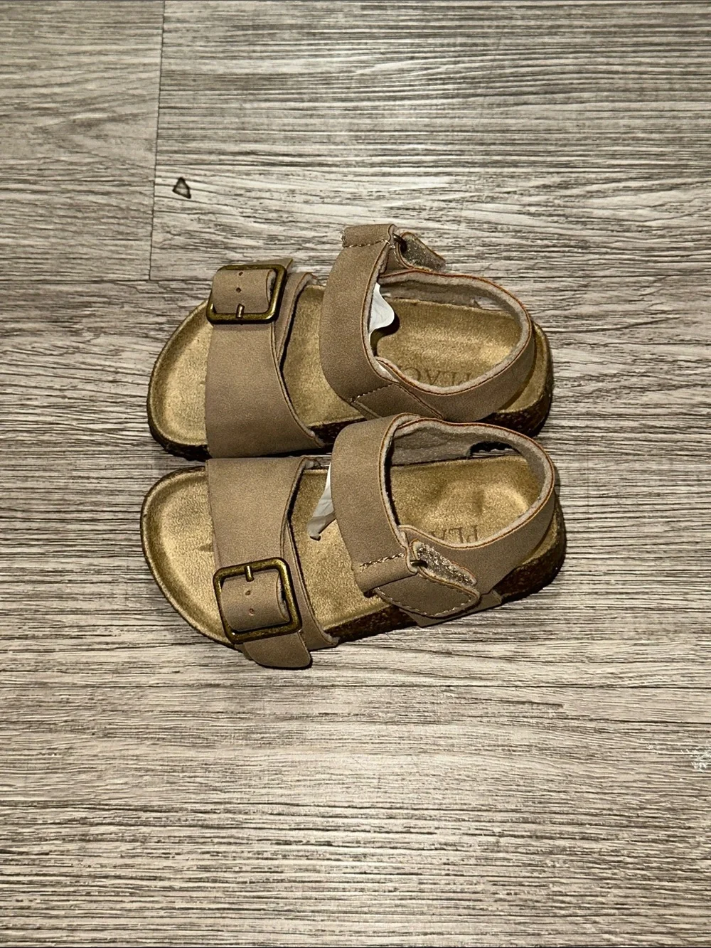 The Children's Place Taupe Double-Strap Buckle Sandals